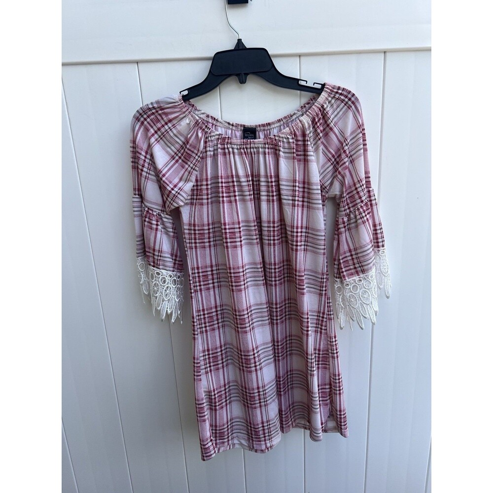 WIN WIN Half Sleeve Lace Tunic Top Blouse Size S-M Off The Shoulder